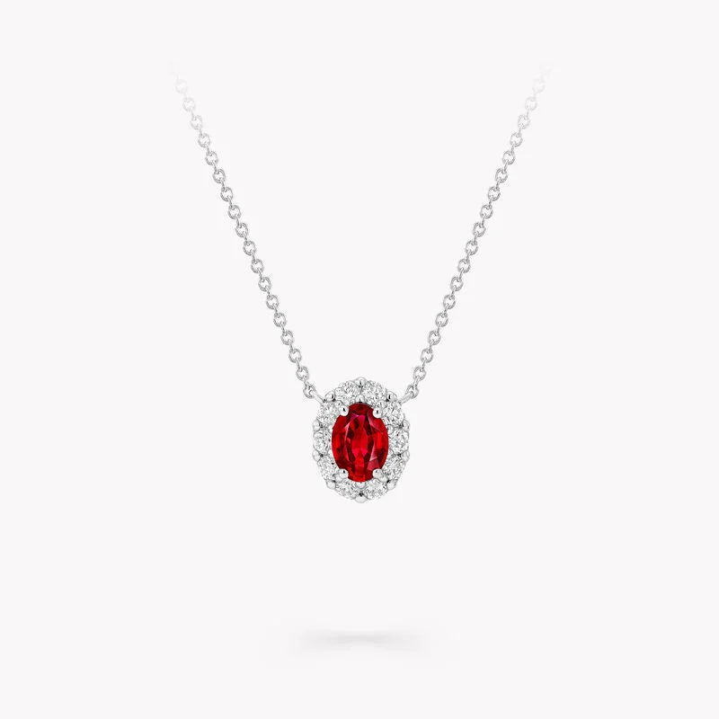 Ruby Glow Oval Pendant