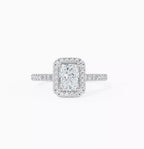 2.00 Carat Radiant Cut Lab Grown Diamond Halo Engagement Ring