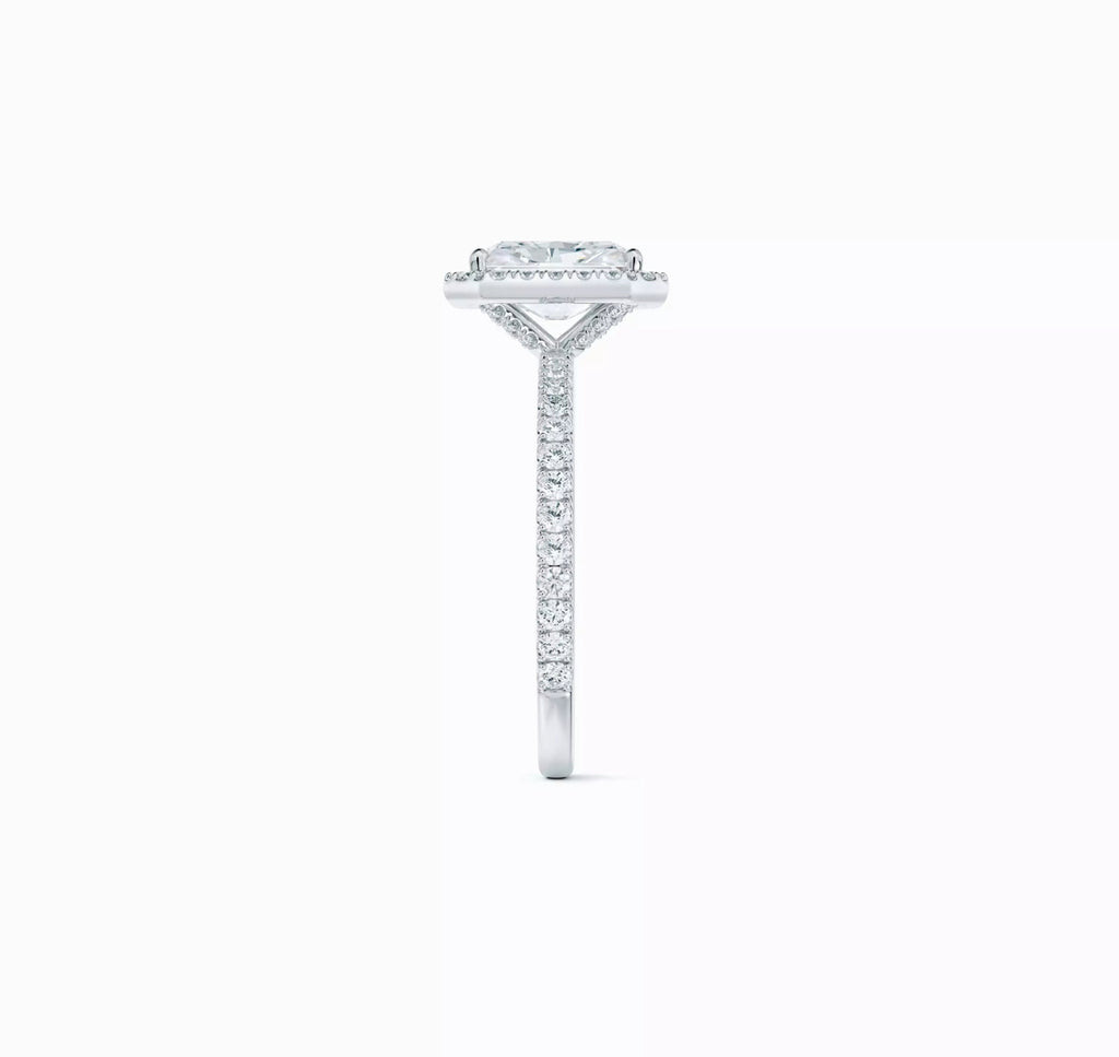 2.00 Carat Radiant Cut Lab Grown Diamond Halo Engagement Ring