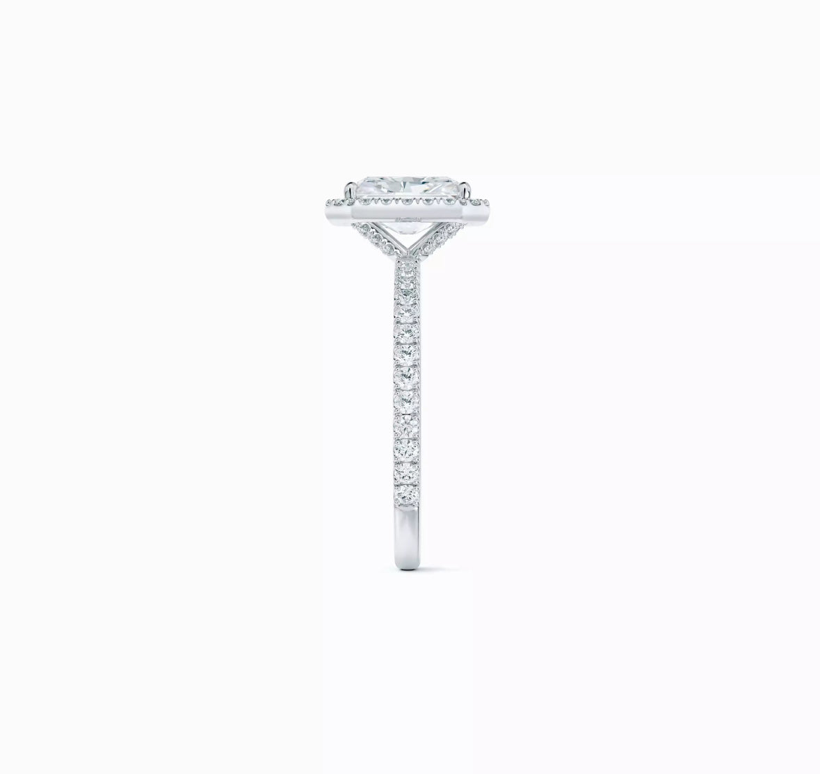 2.00 Carat Radiant Cut Lab Grown Diamond Halo Engagement Ring