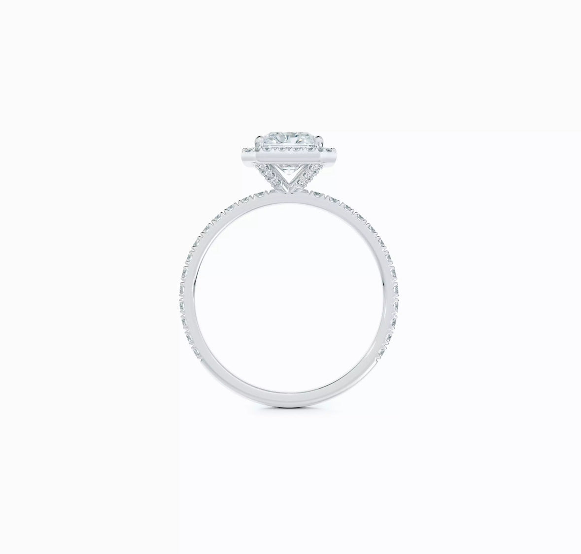 2.00 Carat Radiant Cut Lab Grown Diamond Halo Engagement Ring