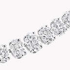 White Oval Diamond Graduated Line Necklace