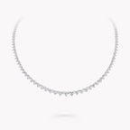 Heart Shape Diamond Graduated Line Necklace