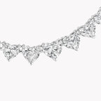 Heart Shape Diamond Graduated Line Necklace