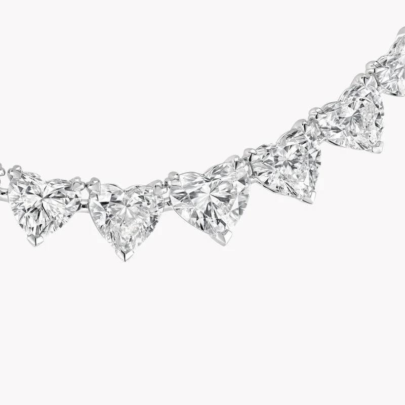 Heart Shape Diamond Graduated Line Necklace