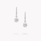 Anguroff Classic 1.00 Carat Round Lab Diamond Drop Earrings – Pavé Set | IGI Certified | 18K Gold
