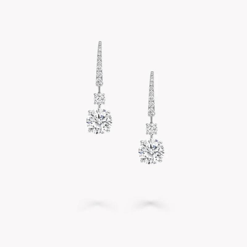 Anguroff Classic 1.00 Carat Round Lab Diamond Drop Earrings – Pavé Set | IGI Certified | 18K Gold