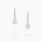 Anguroff Classic 4.00 Carat Pear Lab Diamond Drop Earrings – Pavé Swan Hooks | IGI Certified | 18K Gold