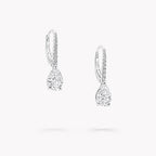 Anguroff Classic 4.00 Carat Pear Lab Diamond Drop Earrings – Pavé Swan Hooks | IGI Certified | 18K Gold