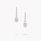 Anguroff Classic 5.30 Carat Oval Lab Diamond Drop Earrings – Pavé Swan Hooks | IGI Certified | 18K Gold