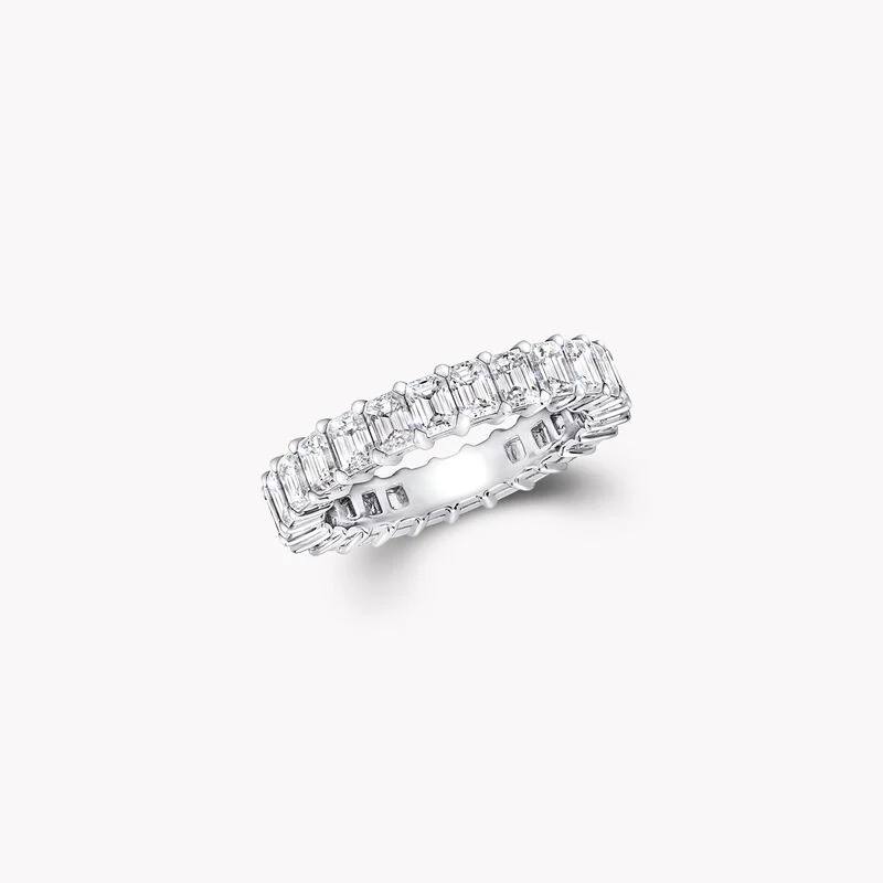 Emerald Cut Diamond Eternity Band 3.72 Carat – 18K Gold Full Eternity Ring