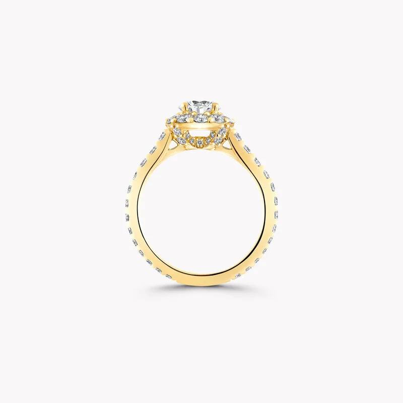 Round Lab Diamond Halo Engagement Ring 1.86 Carat – 18K Gold