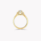 Round Lab Diamond Halo Engagement Ring 1.86 Carat – 18K Gold