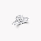 Cushion Cut Lab Diamond Pavé Ring 5.76 Carat – 4.02 CT Center, 18K Gold
