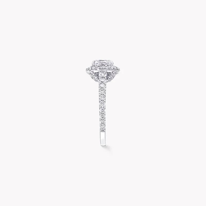 Cushion Cut Lab Diamond Pavé Ring 5.76 Carat – 4.02 CT Center, 18K Gold