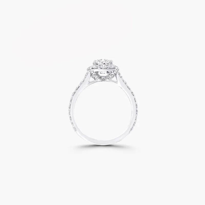 Cushion Cut Lab Diamond Pavé Ring 5.76 Carat – 4.02 CT Center, 18K Gold