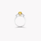 2.56 Carat Fancy Yellow Oval Diamond Ring with Pear Side Stones – IGI Certified Lab Diamond Engagement Ring in 18K Gold