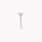 2.60 Carat Oval Cut Lab Diamond Engagement Ring with Pavé Band – IGI Certified 18K Gold Flame Setting