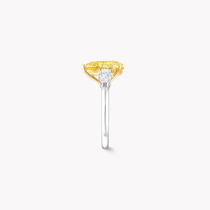 3.5 Carat Pear Shape IGI Certified Lab Diamond Ring with Side Stones – Two-Tone 18K Gold Engagement Ring
