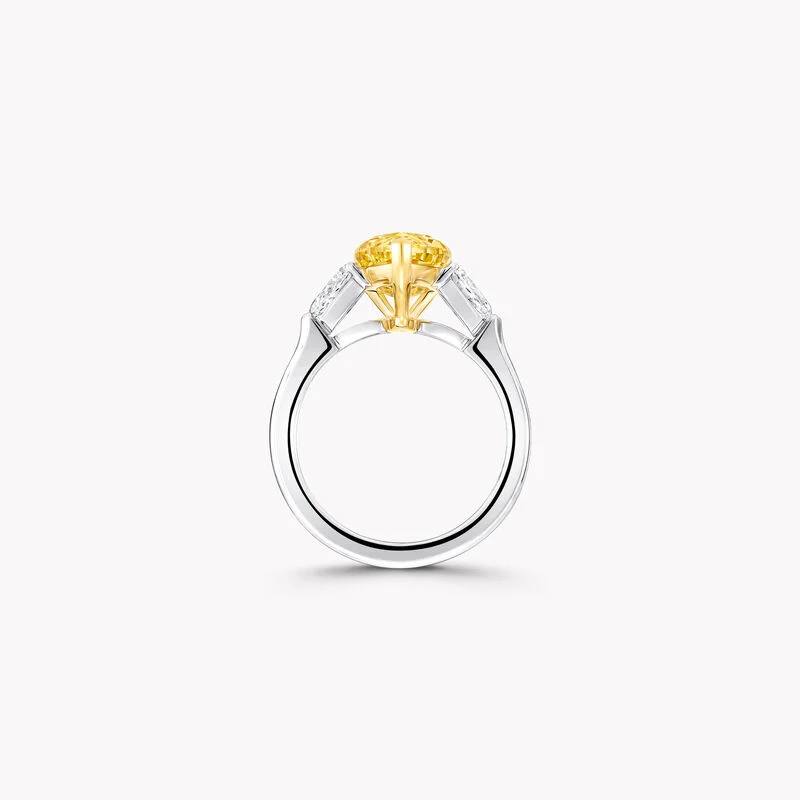3.5 Carat Pear Shape IGI Certified Lab Diamond Ring with Side Stones – Two-Tone 18K Gold Engagement Ring