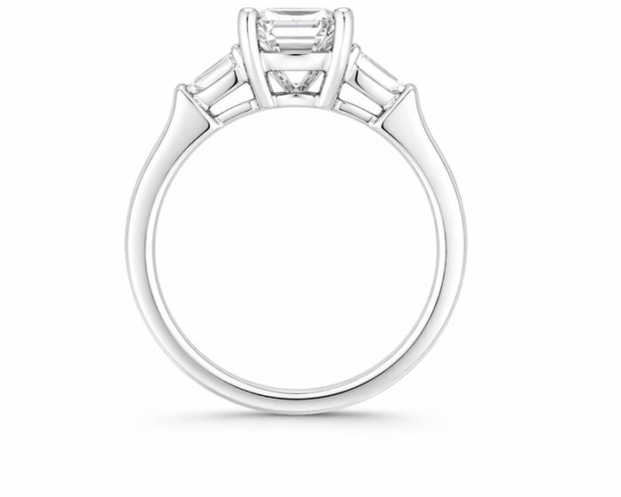 Emerald Cut Three-Stone Diamond Ring