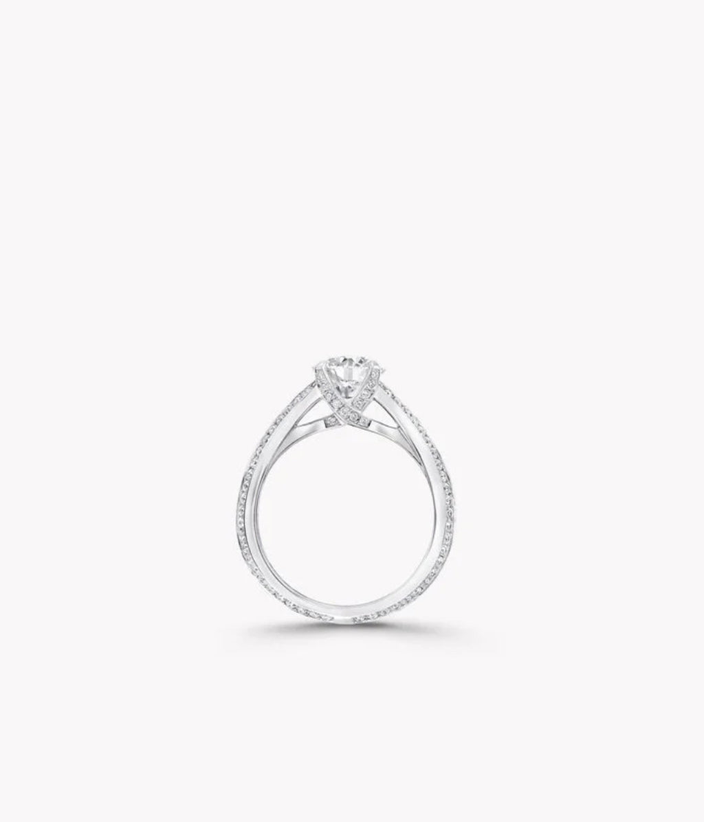 Anguroff 1.3 Carat Round Cut Diamond Engagement Ring with Side Stones – D Color VVS2 | IGI Certified