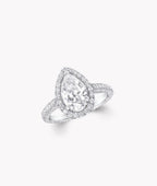 2.33 Carat Pear Cut Diamond Halo Engagement Ring