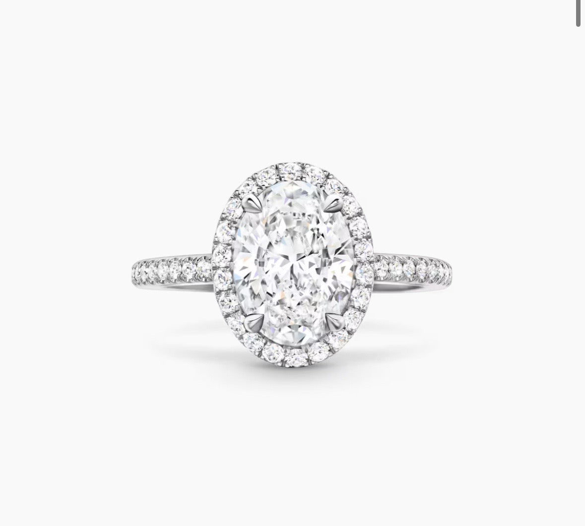 2.0 Carat Oval Halo Lab Diamond Ring – 18K Gold | IGI Certified