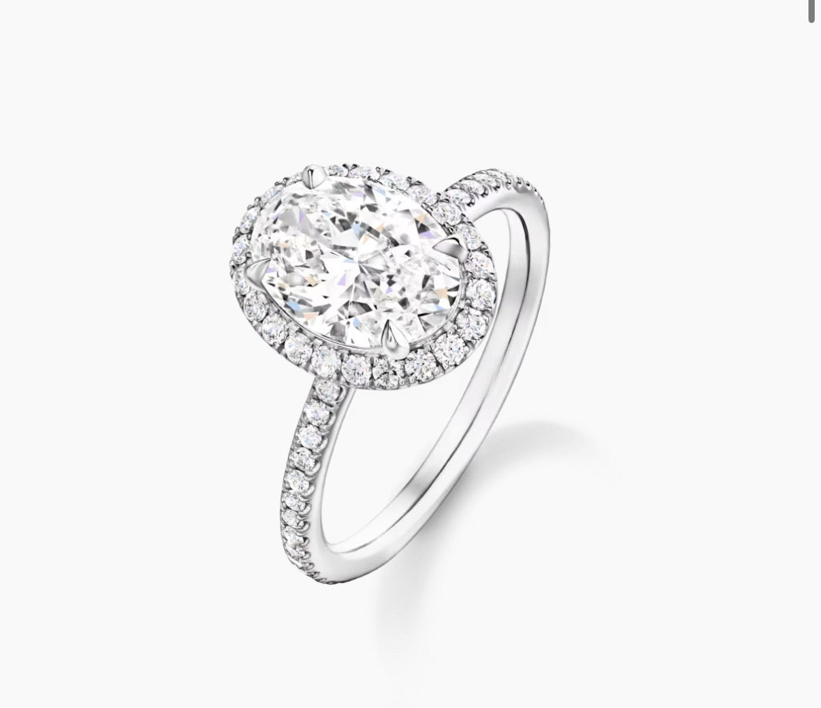 2.0 Carat Oval Halo Lab Diamond Ring – 18K Gold | IGI Certified