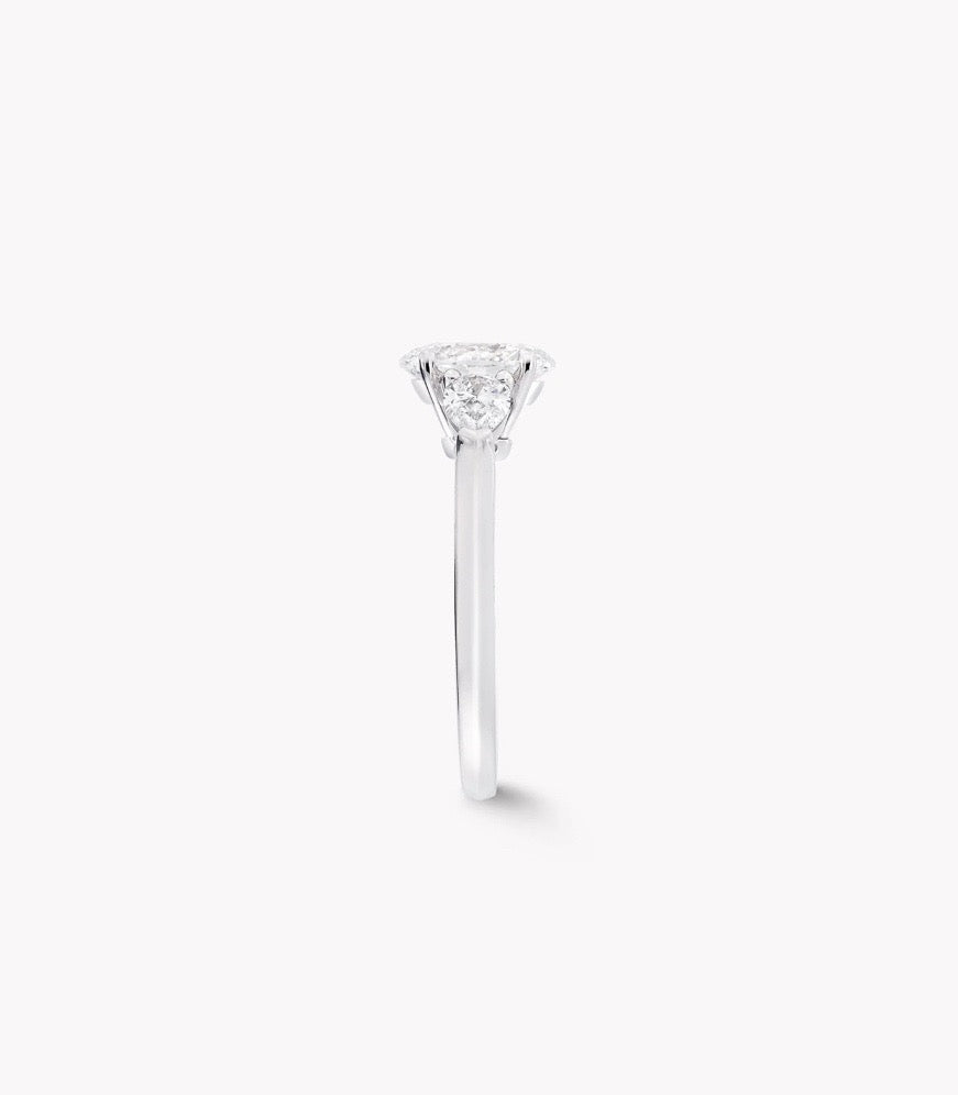 Oval Three-Stone Diamond Ring