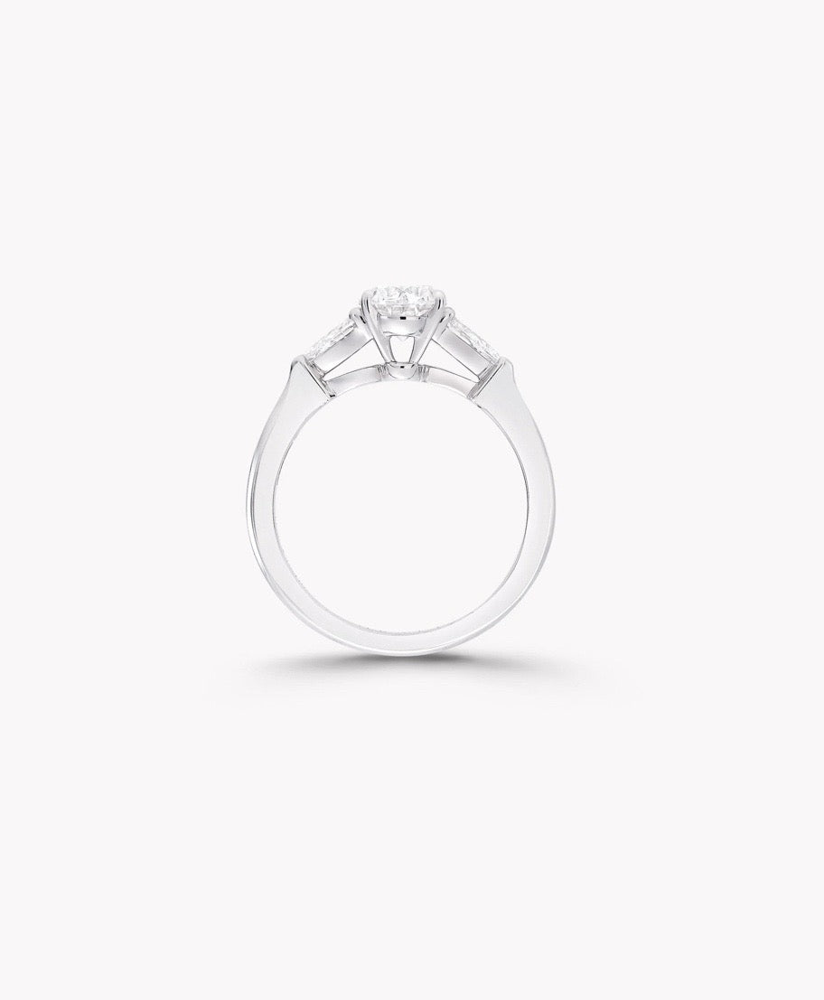Oval Three-Stone Diamond Ring
